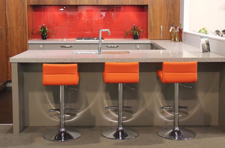 kitchen bar with stowaway stools
